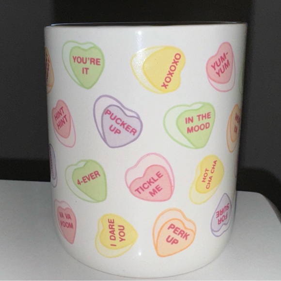 Vintage 1980s Hallmark Conversation Hearts Candy Coffee Mug - Picture 3 of 5